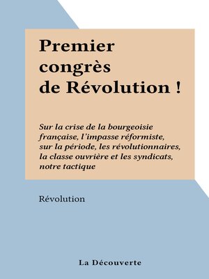 cover image of Premier congrès de Révolution !